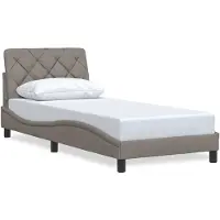 vidaXL Bedframe zonder matras, taupe, 90x200 cm, stof