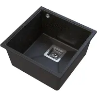 Granitan Napo spoelbak onderbouw - 42 cm - zwart goud - sifon chroom