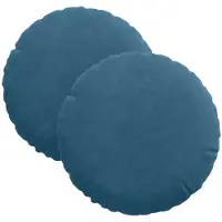 vidaXL Zitkussens 2 pcs Fluweel Blauw Ø30 x 13 cm