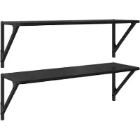 vidaXL Wandplanken Muurmontage 2 st Zwart Eiken 80 x 25 x 25,5 cm