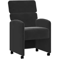 vidaXL Eetkamerstoelen met wielen 2 st Fluweel Zwart 58 x 65 x 98 cm