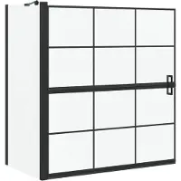 vidaXL Bad Douche Scherm Zwart en Transparant 116 x 68 x 128 cm