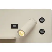QAZQA Set van 2 beige wandlampen incl. LED met USB en inductielader - Riza