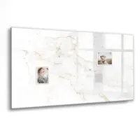 Tulup Whitebord - Elegant marmer - 120 x 60 cm - Wit Magneetbord Muur - Gratis 5 Sterke Magneten + Whiteboard Marker & Wisser - Design Memobord - Memobord Magnetisch - Productiviteit Tools