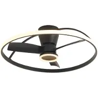 QAZQA Plafondventilator zwart incl. LED met afstandsbediening - Steer