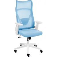 Beliani BARD - Bureaustoel - Lichtblauw - Mesh