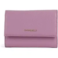 Coccinelle Leren portemonnee Metallic Soft Wallet Grainy Leather Jellyfish paars