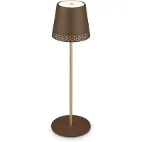 Briloner Kiki LED tafellamp, bruin/goud, IP44, 3.000K Kiki, dimbaar, bruin / roest, metaal, Modern