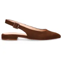 Manfield Bruine suède slingbacks | Maat 37