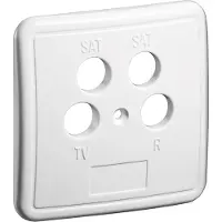 Pro 4-gaats Afdekplaat voor Antenne Wandcontactdoos | Witte Kunststof Afdekplaat voor TV/Satelliet/Radio | Universele Antenne Afdekking