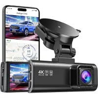 Redtiger F7NS dashcam - Front 4k Resolution - 170 Degree Viewing Angle - Wi-Fi - GPS - Parking Mode - Night Vision - G-Sensor - 3.16-inch LCD Screen - Car Dashcam