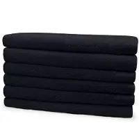 Eleganzzz Handdoeken Set - Set van 6 - Badhanddoeken 70x140cm - Badlakens - Handdoek - 420 gr/m2 - 100% Katoen - black