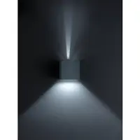 HELESTRA LED-wandlamp buiten Siri 44, dimbaar, zwart, Aluminium, Modern, LED wandlamp buiten