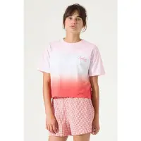 Garcia T-shirt roze Meisjes Katoen Ronde hals Dip-dye - maat 128