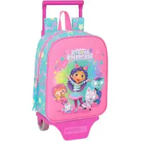Gabby's Dollhouse Schoolrugzak met Wielen Gabby's Dollhouse Confetti Roze Turkoois 22 x 27 x 10 cm