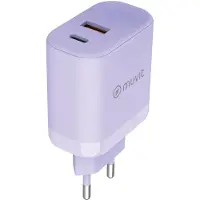 Muvit For Change 36W + Pd 45W USB-A en USB-C wandlader, paars. Paars, one size