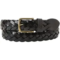 Levi's Riem 'Leather Braid Belt' zwart