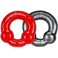 Oxballs - Ultraballs Cockring - 2 stuks - Cockring - Staal & Rood