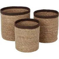 Dixie Emil opbergmand 3-pack large Natuur-bruin