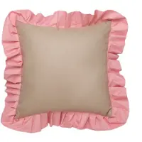 Garden Glory Outdoor kussen met volant 45x45 cm Beige-pink