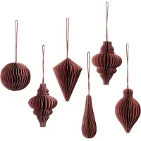 Broste Copenhagen Christmas mix kersthanger 6-pack Pompeian red