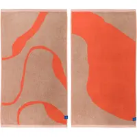 Mette Ditmer Nova Arte handdoek 50x90 cm 2-pack Latte-orange