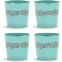 Serax Feast Koffiekop - Set van 4 Azure|Red Stripes