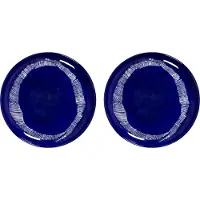 Serax Ottolenghi Feast bord M Ø22,5 cm 2-pack Dark blue stripes-white