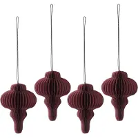 Scandi Living Spira kerstballen 4-pack Red