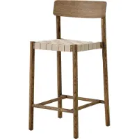 &tradition Betty TK12 Counter Chair barkruk 65 cm Natuurkleurig linnen-gerookte eik