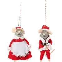 Bloomingville Peo kerstboomhanger wol 2-delig Rood