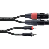 Cordial EU 1 FC XLR Verbindingskabel [2x XLR-bus 3-polig - 2x Cinch-stekker] 1 m Zwart