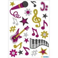 Herma Stickers Muziek, glittery - 10 stuks