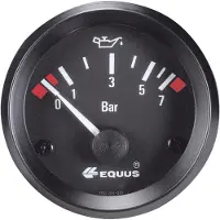 EQUUS 842095 Inbouwmeter (auto) Oliedrukweergave Meetbereik 0 - 7 bar Standart Geel, Rood, Groen 52 mm