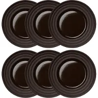 NJRD Lines bord Ø 27 cm 6-pack bruin