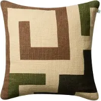 Chhatwal & Jonsson Aman kussenhoes 50x50 cm Taupe-cactus green-brown