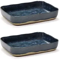 Serax - Merci La Nouvelle Table - Ovenschaal - Blauw/Grijs - 2 stuks