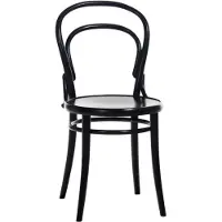 TON no.14 stoel Zwartgebeitst B123-New fineerhouten zitting
