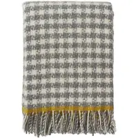 Klippan Yllefabrik Dogtooth wollen plaid 130x200 cm Grijs-geel