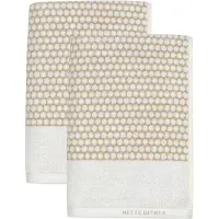 Mette Ditmer Grid gastenhanddoek 38x60 cm 2-pack Sand-off white