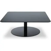 Tom Dixon Flash salontafel 80x80 cm Zwart spiegelglas-zwart statief