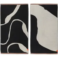 Mette Ditmer Nova Arte handdoek 50x90 cm 2-pack Black-off white