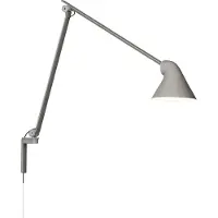 Louis Poulsen NJP wandlamp Lichtgrijs, lange arm, LED, 3000k