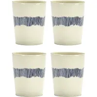 Serax Feast Theekop - Set van 4 White|Blue Stripes