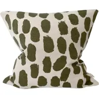 Fine Little Day Dots kussenhoes 48x48 cm Beige-olijfgroen