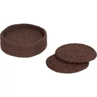 Dixie Ella glasonderzetters Ø10,5 cm 6-pack Pure brown
