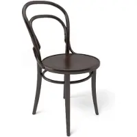 TON no.14 stoel Coffee B4-New fineerhouten zitting