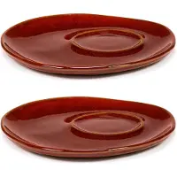 Serax La Mère schotel voor espresso kop Ø11 cm 2-pack Venetian red