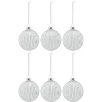 Scandi Living Holiday kerstballen 6-pack White