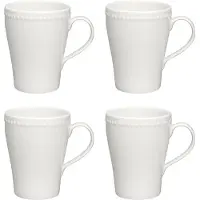 Scandi Living Dots mok 35 cl 4 stuks Crème wit